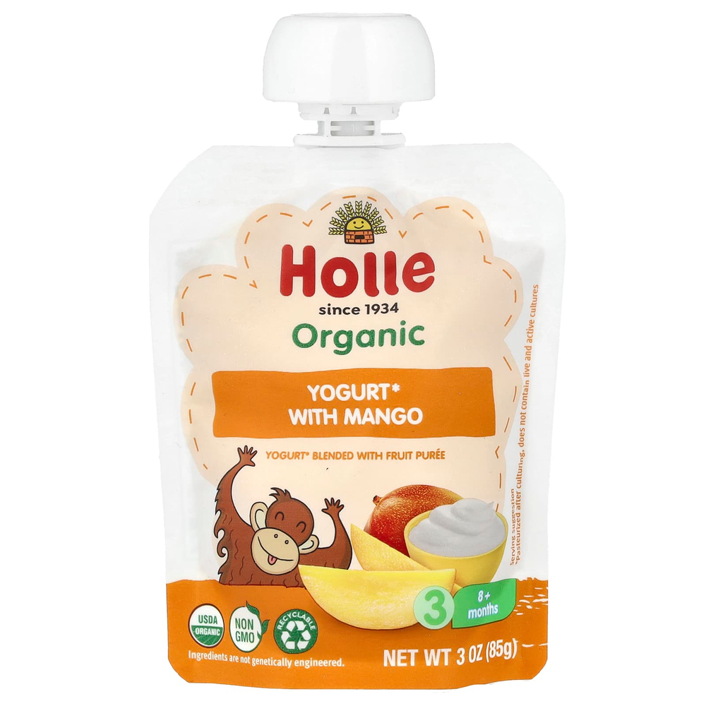 Holle, Органический йогурт с манго, от 8 месяцев, 85 г (3 унции)