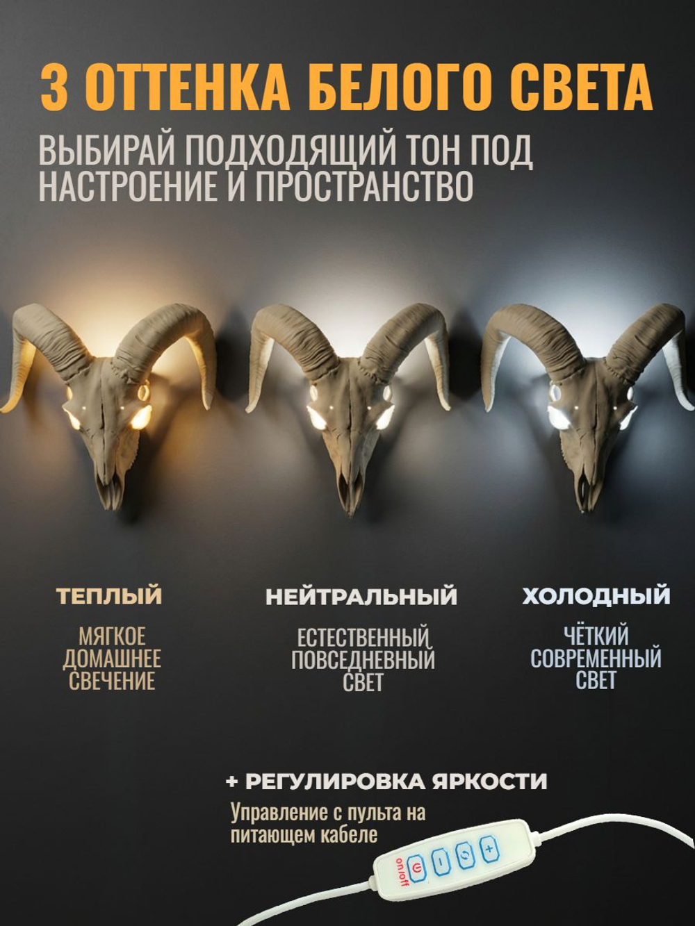 Череп барана. Декоративная реплика в натуральную величину из PLA