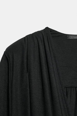 ZARA БОДИ С ЗАПАХОМ И ПОДПЛЕЧНИКАМИ, ЧЕРНЫЙ