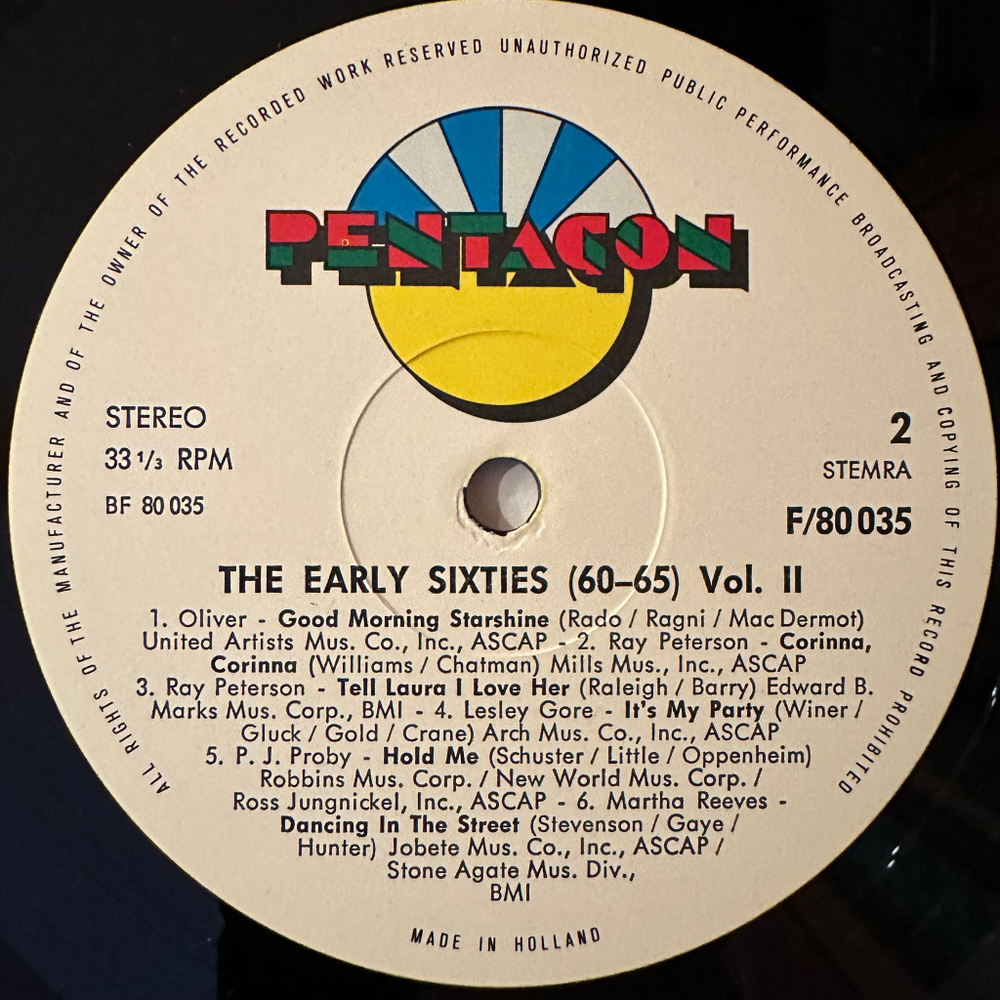 Сборник Golden-Hits The Early Sixties (60-65) Vol. 2 (Голландия)