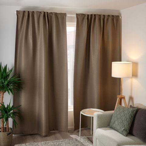 Комплект штор IKEA VILBORG (ВИЛБОРГ), Коричневый, 145х250 см, 2 шт