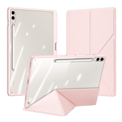 Чехол книжка розового цвета от Dux Ducis для Samsung Tab S10+, S9+, S9 FE+, серия Magi Series Case, с держателем Pencil и функцией автоматического перехода в спящий режим