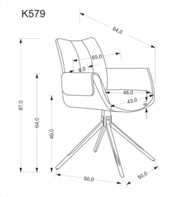Стул HALMAR K579 зеленый/черный, поворотный