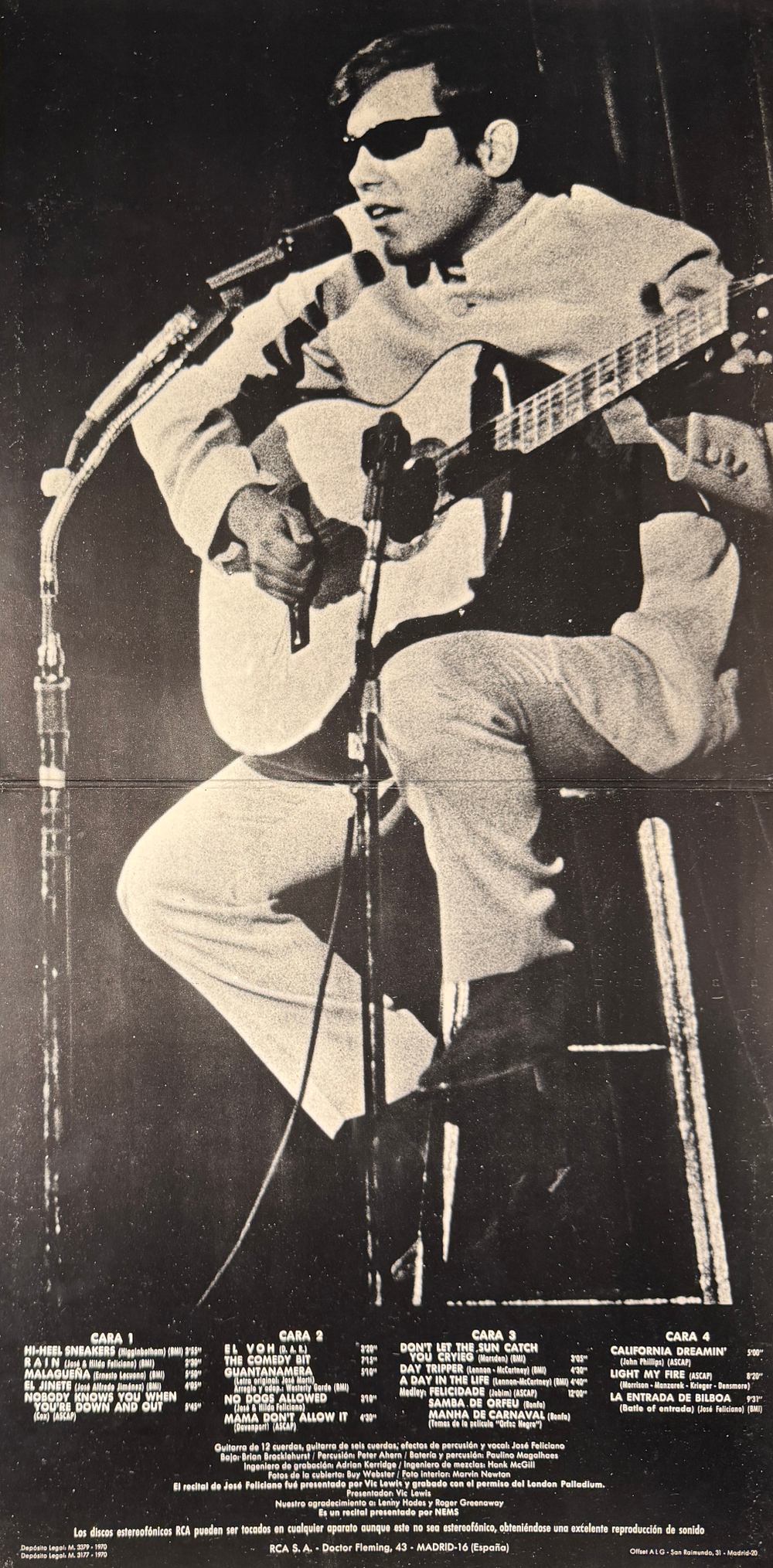 José Feliciano ‎– En Vivo - José Feliciano En Concierto En El London Palladium 2LP (Испания 1970г.)