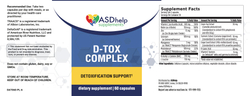 D-Tox complex   60 capsules — этикетка (Supplement Facts)