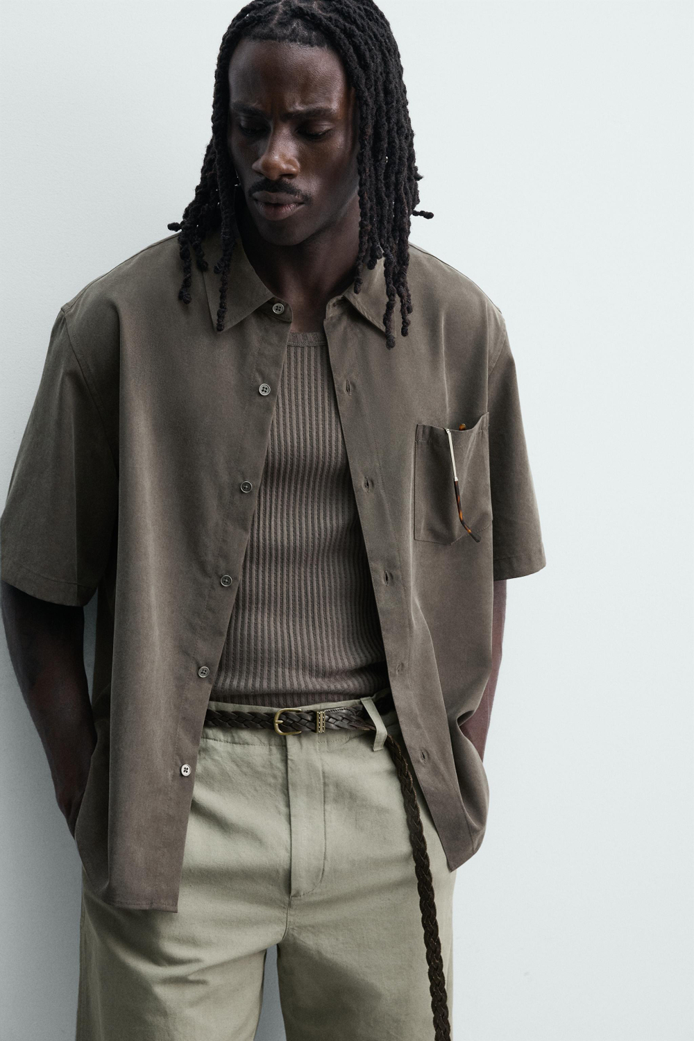 РУБАШКА RELAXED FIT ИЗ СТРУЯЩЕЙСЯ ТКАНИ — ZARA · 3715/222