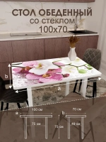 Обеденный стол "Сиреневая орхидея" 100x70 см
