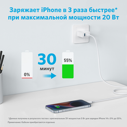 Сетевое зарядное устройство Anker 312 USB-A / USB-C / 20 Вт
