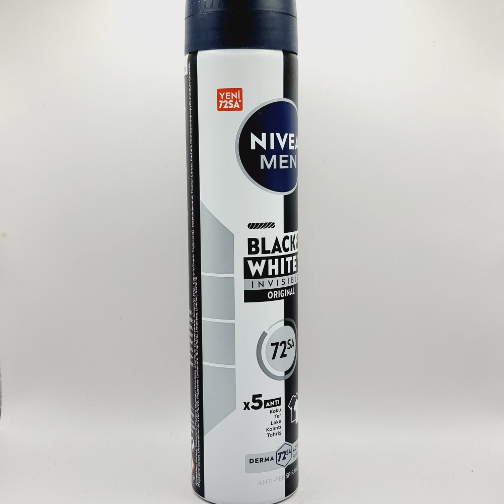 NIVEA men  антиперсперант Black & White Invisible   спрей 200 мл (Германия)