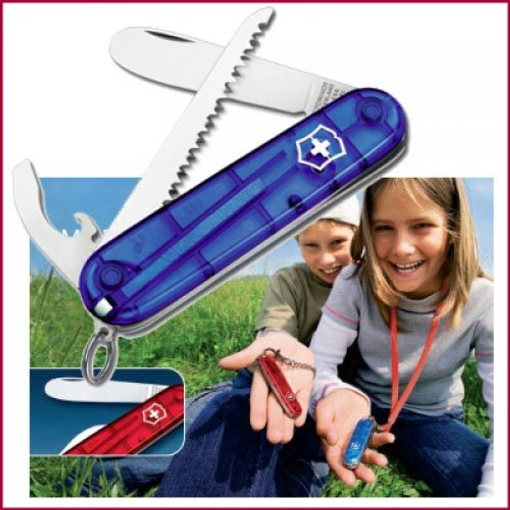 Нож My First Victorinox синий прозрачный, 0.2373.T2