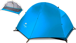 Палатка сверхлегкая одноместная Naturehike для велоспорта + коврики Pro, синяя (NH18A095-D)