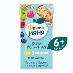 Кашка молочная ФрутоНяня йогуртная яблоко-малина-черника 0.2л с 6 месяцев