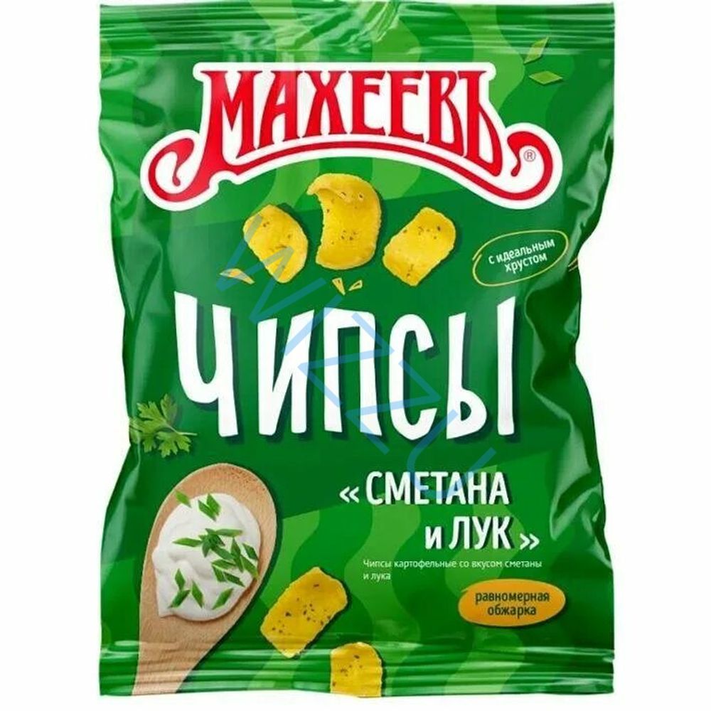 Чипсы картофельные Махеевъ со вк сметаны и лука 80г