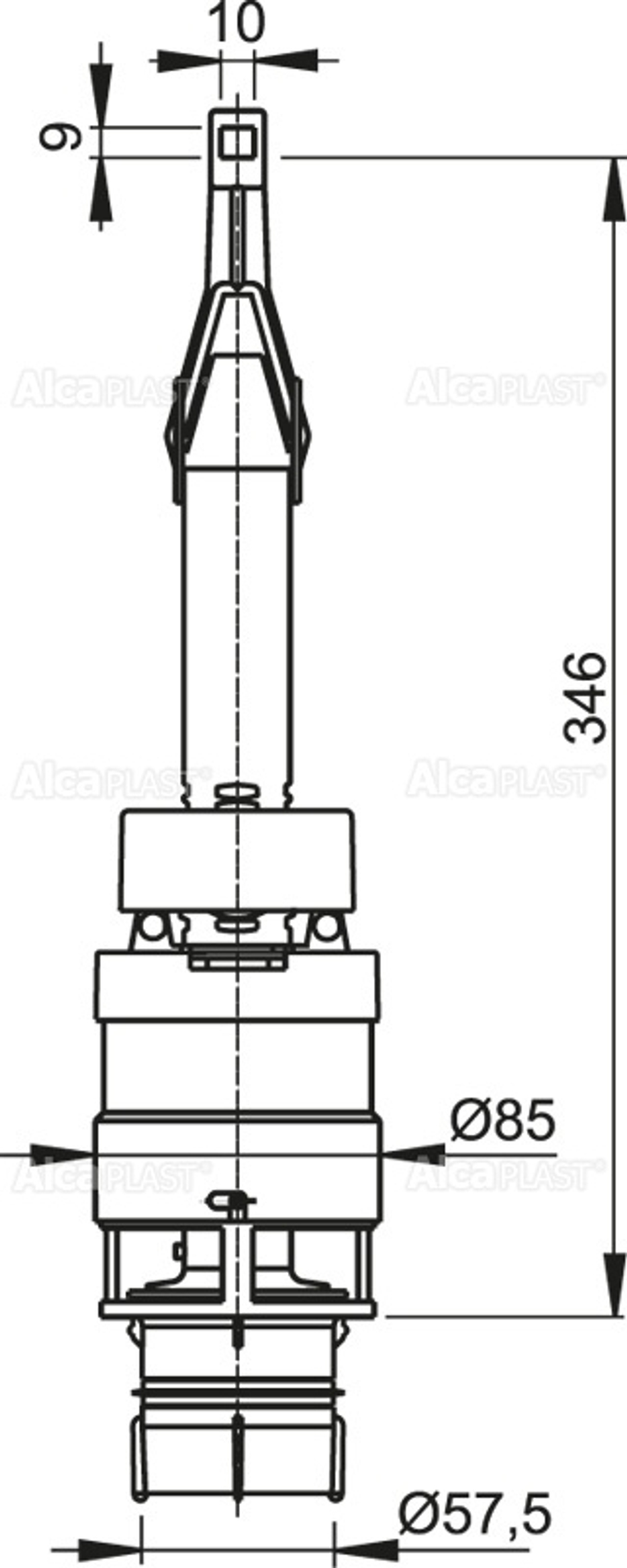 Сливной механизм Alcaplast для системы инсталляции, белый (A06)