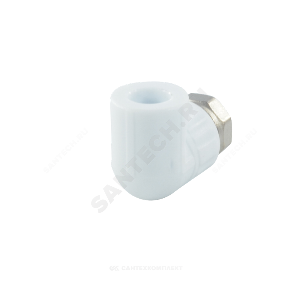 Угольник PP-R комбинированный белый Дн 20х3/4" с накидной гайкой VALFEX 10138120