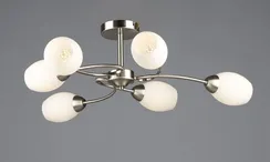 Люстра потолочная Rilon 7123/6 SN, 6×40 Вт, никелевая и сатиновая