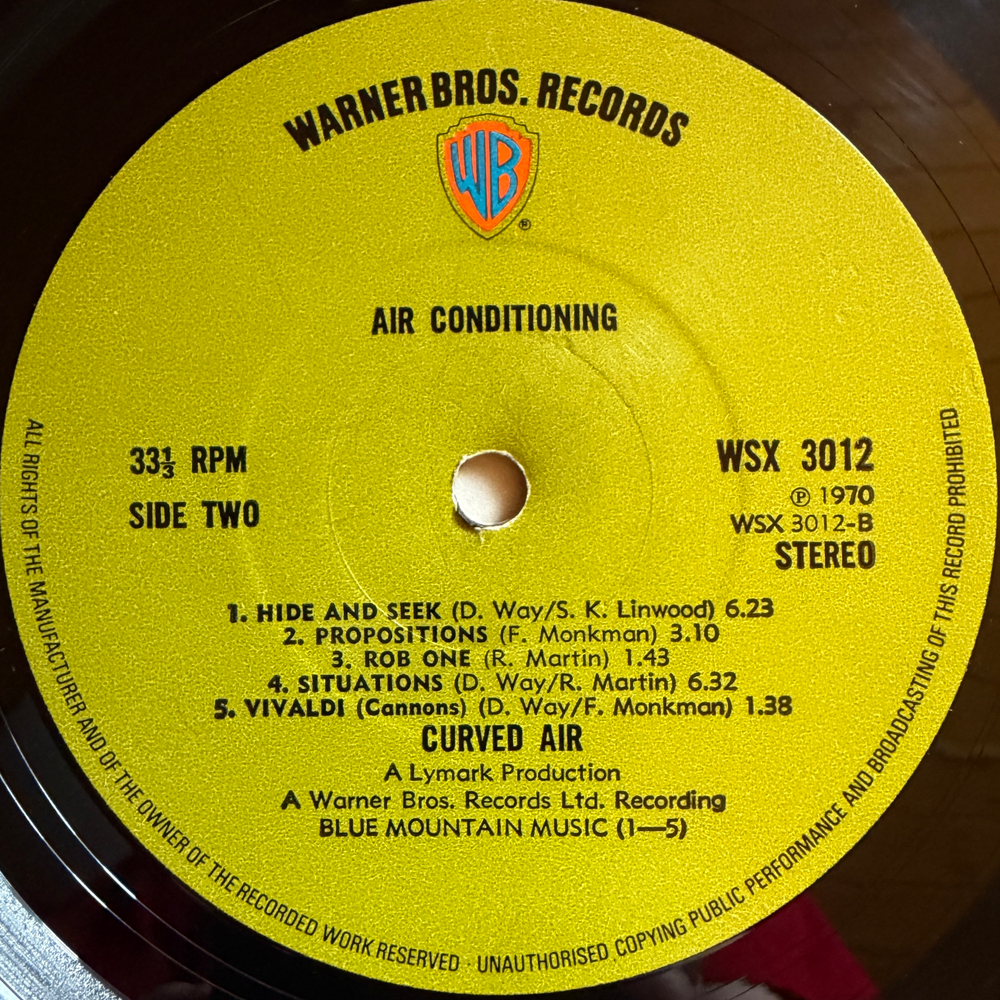 Curved Air ‎– Airconditioning (Англия 1971г.)