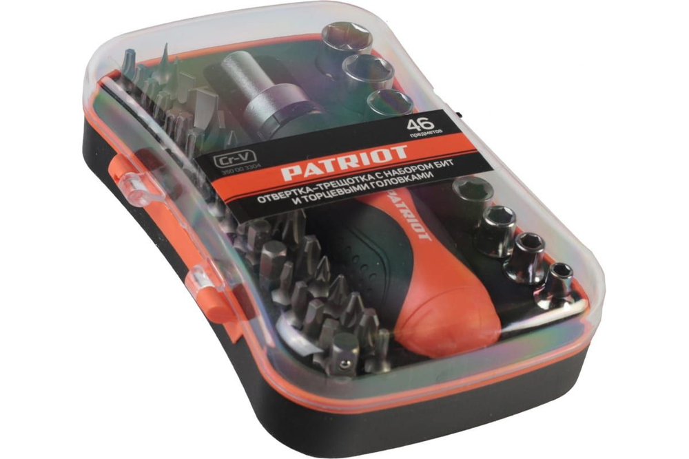 Отвертка-трещотка с битами и торцевыми головками PATRIOT SPS-46 46 предметов Patriot (1165) 350003304