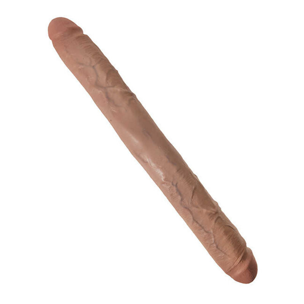 Фаллоимитатор двухсторонний King Cock 16 Thick Double Dildo, телесный загорелый (Цвет: загорелый)