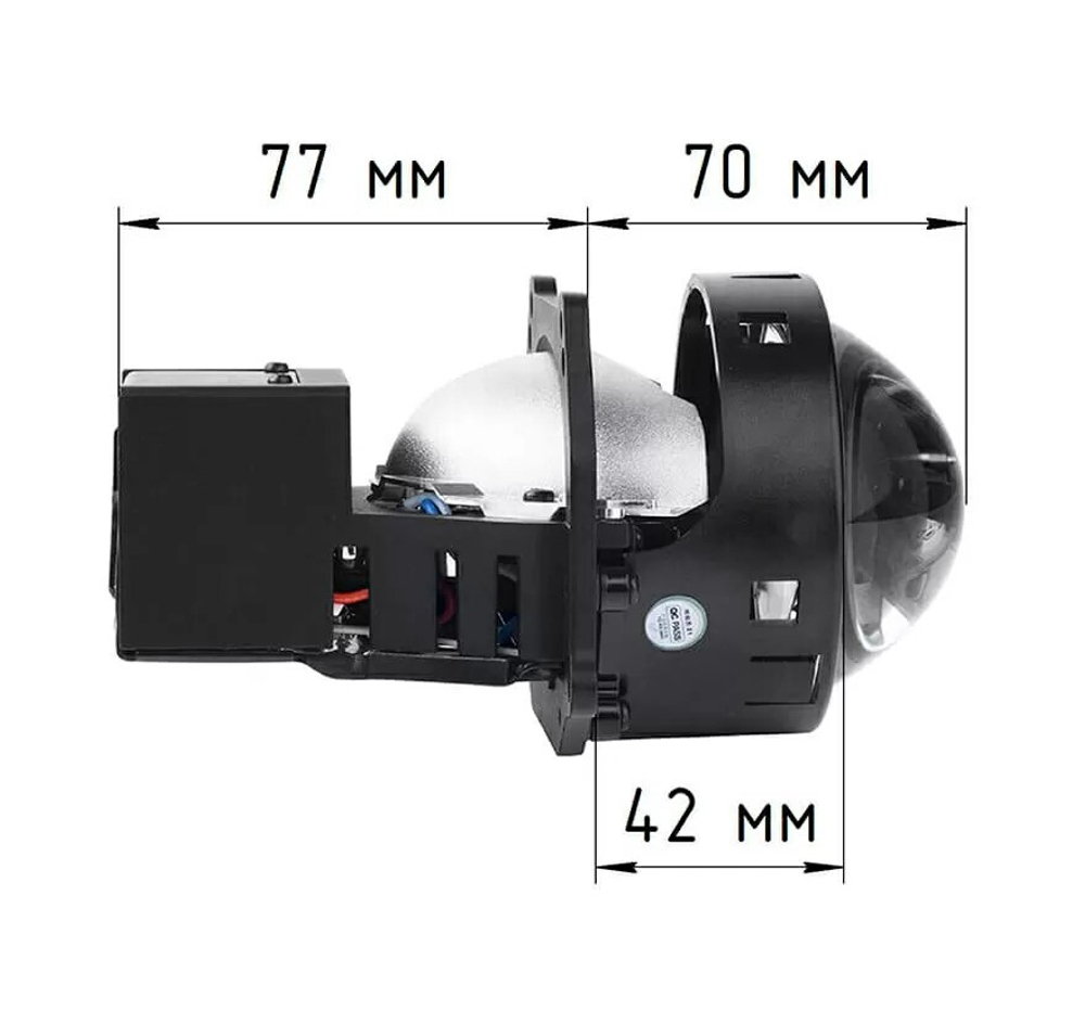 Билед модули Aozoom A10 24 вольта, 3.0 дюйма, 2 чипа, 5500К, 24V, 58W/66W, крепление 3R (комплект, 2шт)