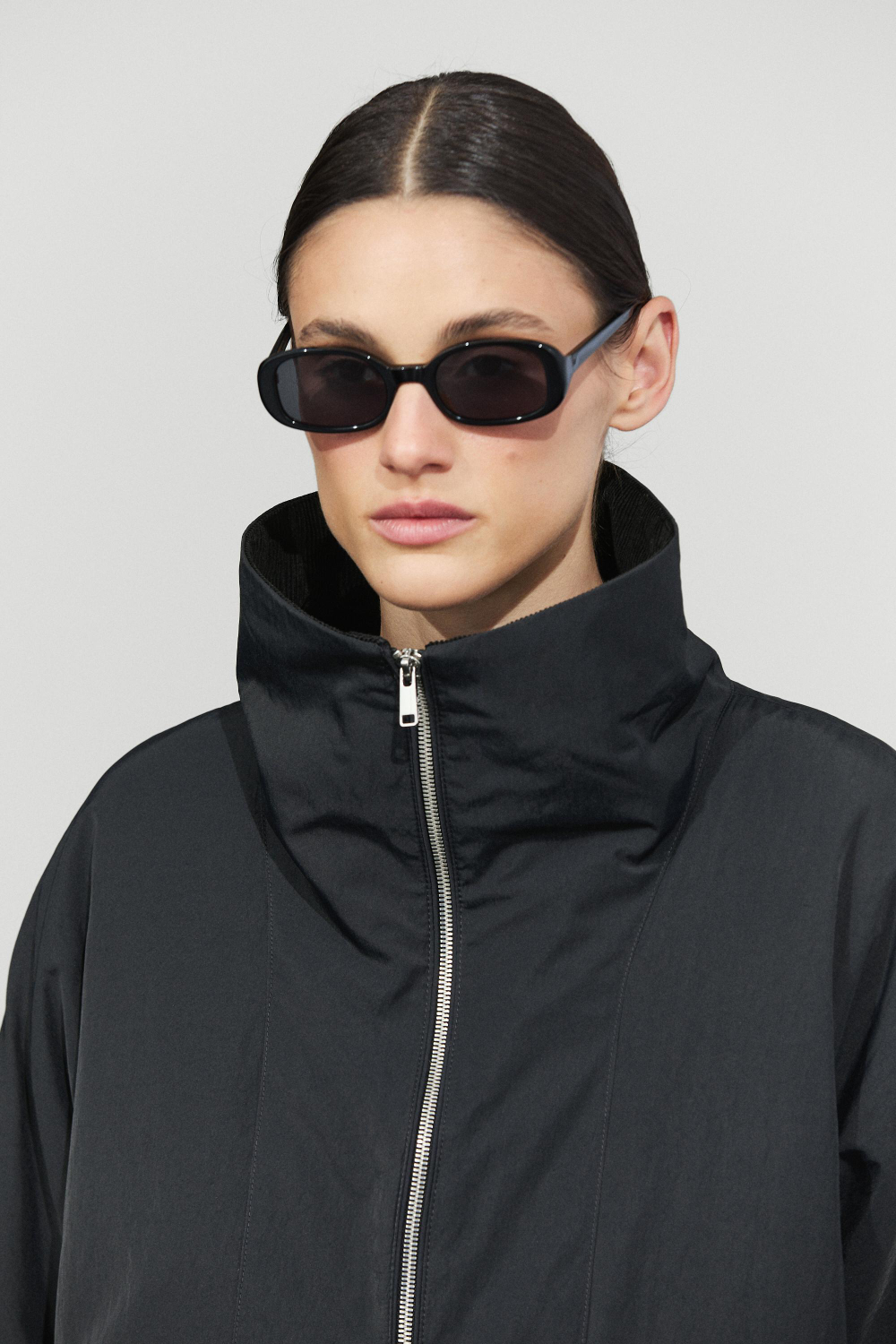 Massimo Dutti Стеганая парка с вельветовым воротником, темно-синий
