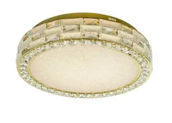 Люстра потолочная светодиодная NewRgy 6065E/108W GOLD+CLEAR, 108 Вт, золотая и прозрачная