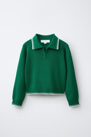 ZARA СВИТЕР С ЗАСТЕЖКОЙ-МОЛНИЕЙ, ЗЕЛЕНЫЙ