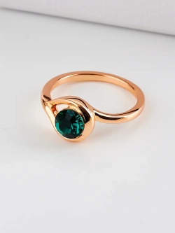 Кольцо Белла с зеленым кристаллом Swarovski