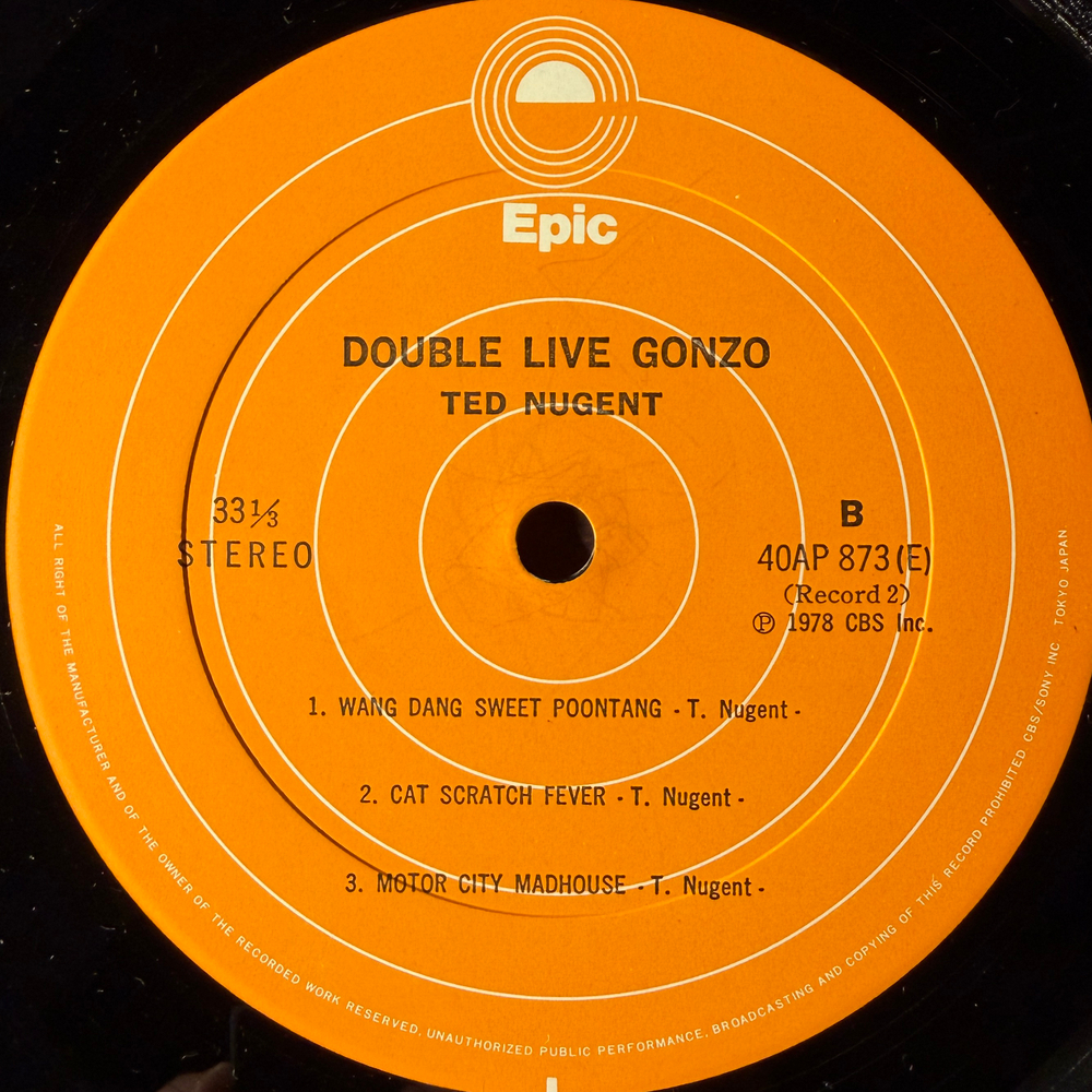 Ted Nugent ‎– Double Live Gonzo! 2LP (Япония 1978г.) Т