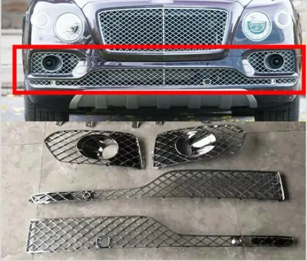 Хромированные боковые и нижние сетки для Bentley Bentayga 2015-2020 Бентли Бентайга
