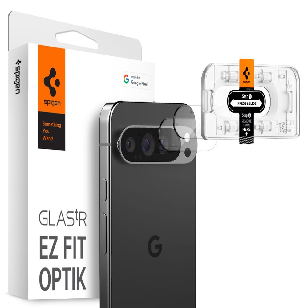 Стекло ДЛЯ КАМЕРЫ Spigen OPTIK.TR ”EZ FIT” CAMERA PROTECTOR 2-PACK GOOGLE PIXEL 9 PRO XL CRYSTAL CLEAR