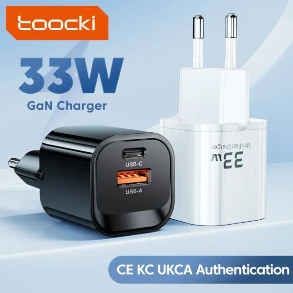 Адаптер питания Toocki 33Вт (Type-C + USB-A) Черный