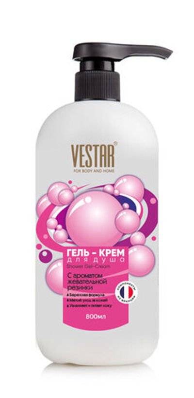 Гель-крем для душа Vestar С ароматом Бабл гам 800 мл