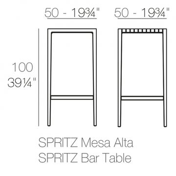Стол пластиковый барный Spritz Basic
