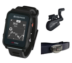 Мультиспортивные часы SIGMA ID.TRI BLACK, черн., 24250, с нагрудным датчиком  часы c GPS, встроенный пульсомер, для триатлона + нагрудн. датчик