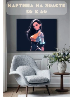 Картина на стену 40 X 50 Девушка аниме