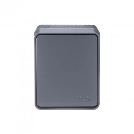 Переключатель проходной одноклавишный IP54 Systeme Electric AtlasDesign Profi54 Антрацит ATN544061