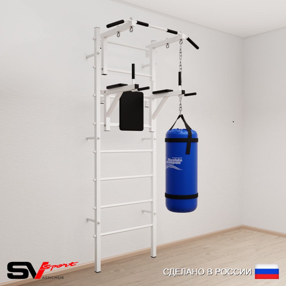 Шведская стенка Sv Sport усиленная 6033 (Турник стандарт/Брусья/Цепь/Мешок 30кг)
