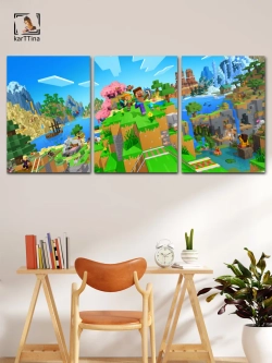 Модульная картина Minecraft, 150х70см
