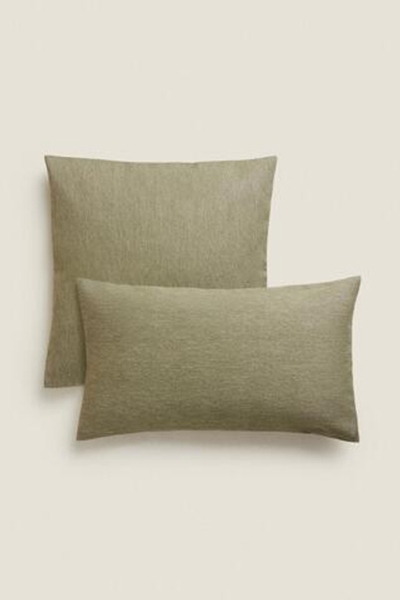 ZARA HOME ОДНОТОННЫЙ ЧЕХОЛ ДЛЯ ДЕКОРАТИВНОЙ ПОДУШКИ, ХАКИ