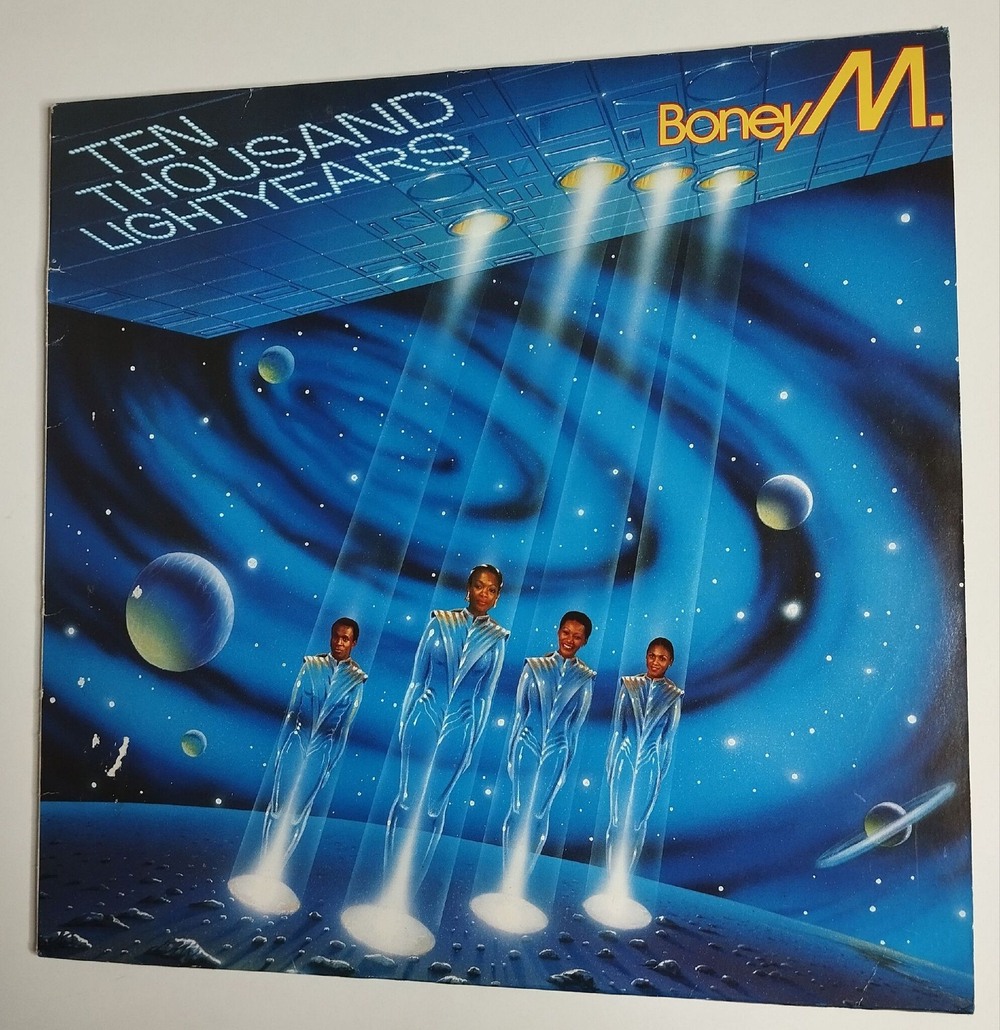 Винтажная виниловая пластинка LP Boney M Ten Thousand Lightyears (Germany 1984) (Poster)