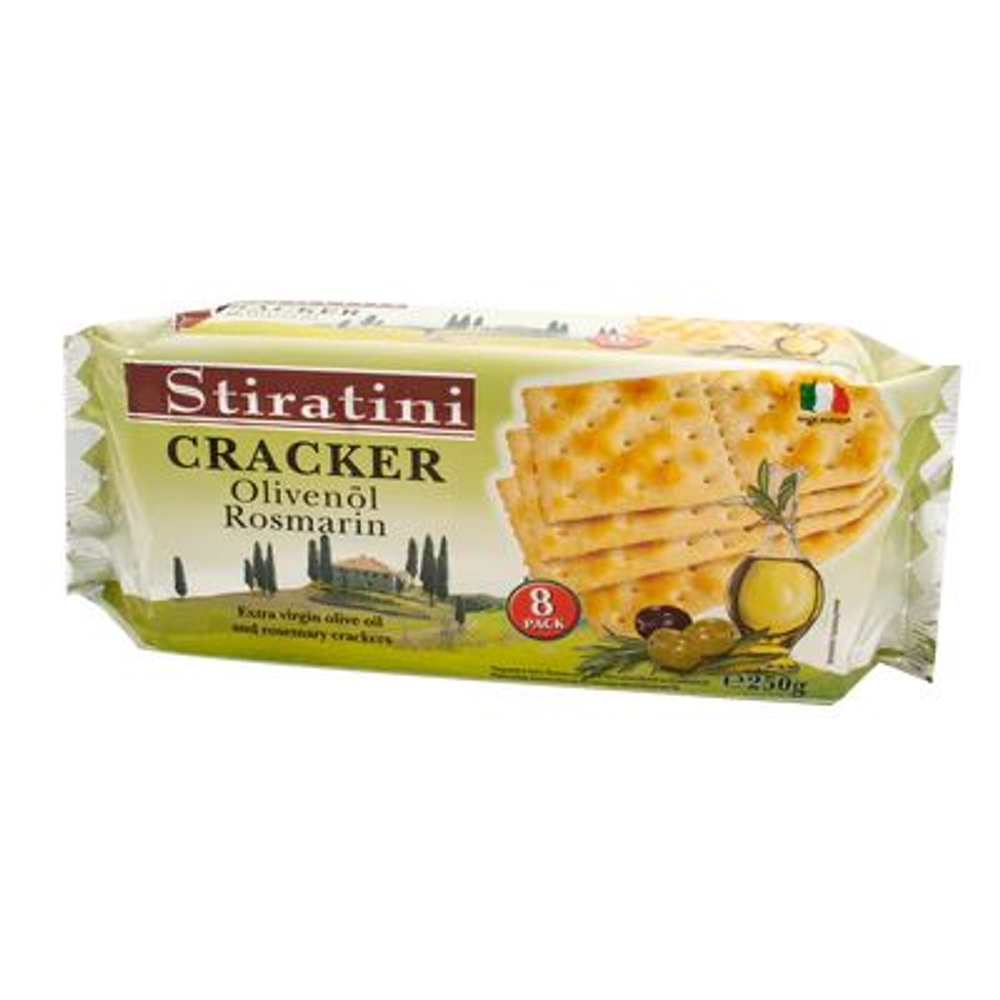 Stiratini Crackers with olive oil & rosemary Крекеры с оливковым маслом и розмарином 250 г (Австрия)