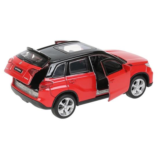 Машина металл SUZUKI VITARA 12 см, двери, багаж, инерц, красн с черным, кор. Технопарк