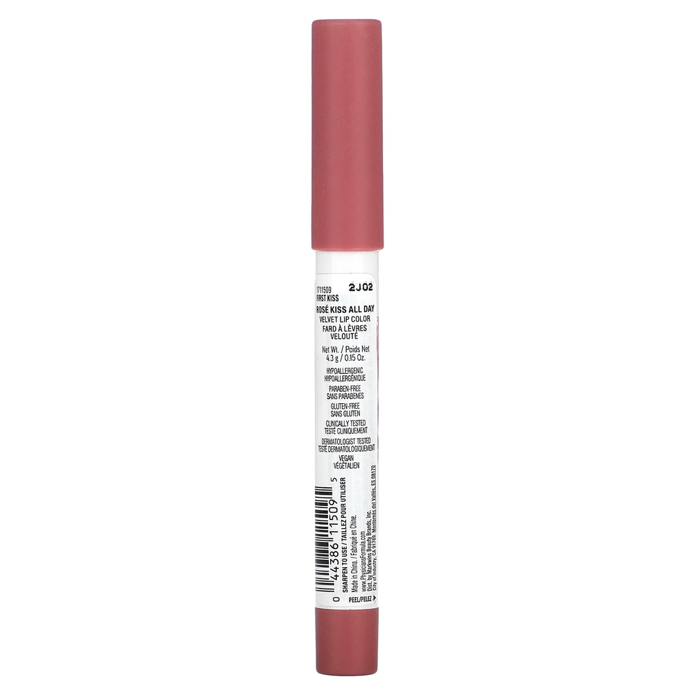 Physicians Formula, Rosé Kiss All Day, бархатная помада, 1711509 First Kiss, 4,3 г (0,15 унции)