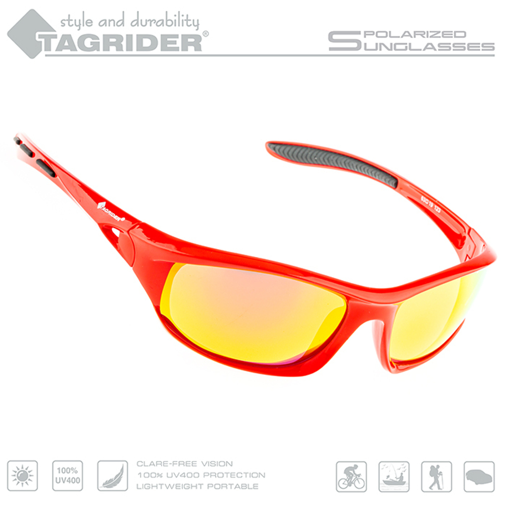 Очки поляризационные Tagrider в чехле N26-45 Gold Red Mirror