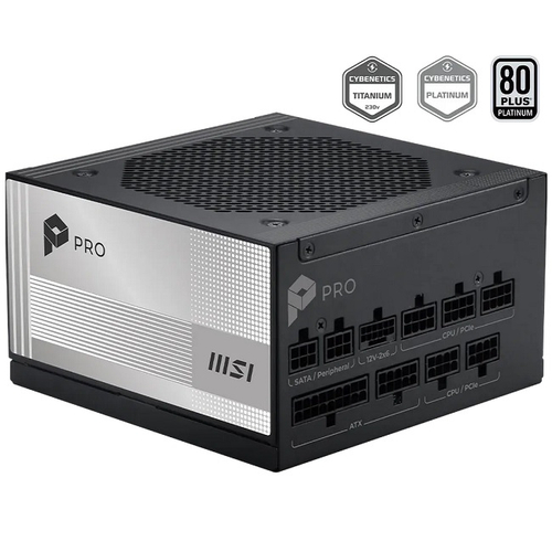 Блок питания MSI 1000W PRO A1000PL PCIE5 Black, модульный, PCIe Gen 5.0, 80 PLUS Platinum (306-7ZPLX11-HD8)