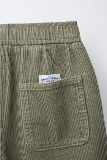 ZARA ВЕЛЬВЕТОВЫЕ БРЮКИ BARREL, МЯГКИЙ ЗЕЛЕНЫЙ