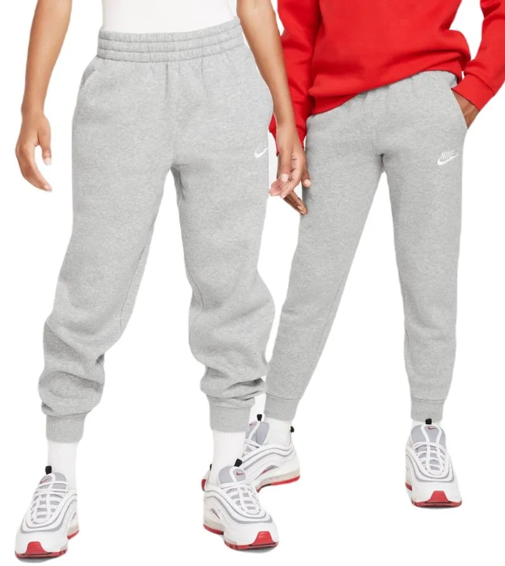 Брюки для девочки Nike Kids Club Fleece Jogger - dark grey heather/base grey/white