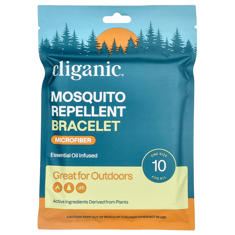Cliganic, Браслет от комаров, универсальный размер, 10 браслетов