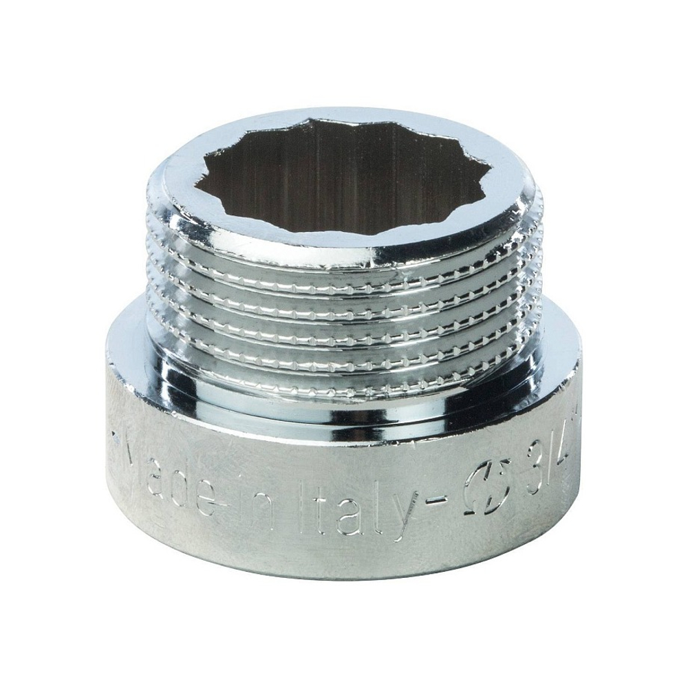 Удлинитель резьбовой STOUT SFT 0002 - 3/4" длина 10 мм (ВР/НР, латунь хромированная)